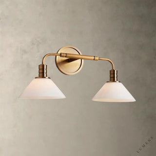 Theron Double Sconce - Brass / Milk - wall sconce