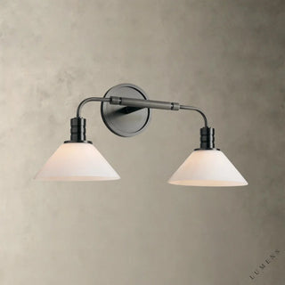 Theron Double Sconce - Bronze / Milk - wall sconce