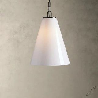 Wescott Cone Pendant with Chain - Medium / Bronze / Milk - pendant light