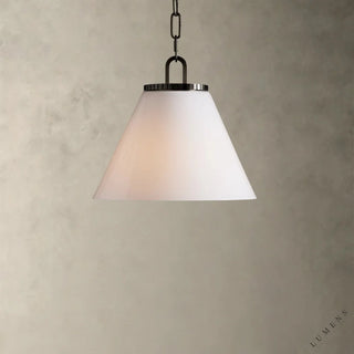 Wescott Cone Pendant with Chain - Small / Bronze / Milk - pendant light